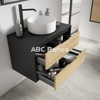 Mueble de Baño Suspendido ARLET con tapa madera - Imagen 2